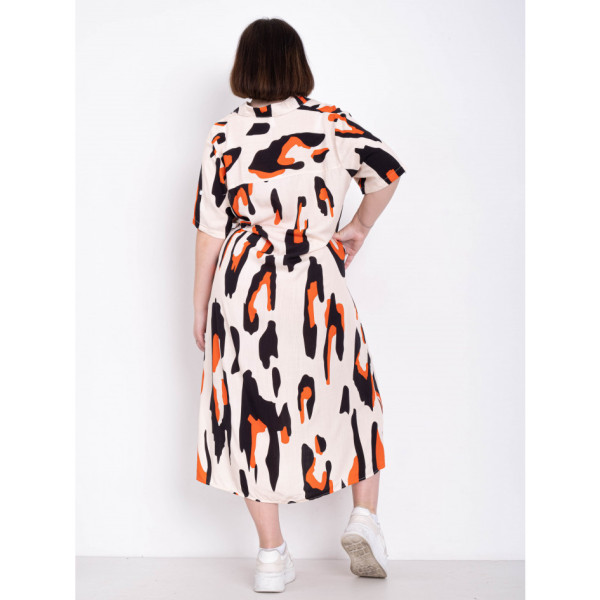 8331-9 бежевое женское платье (BASE, 5 ед. размеры батал: XL. 2XL. 3XL. 4XL. 5XL)