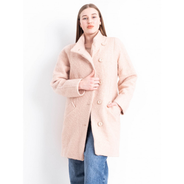 90086-43 пудрове жіноче драпове пальто (3 од. розміри норма: 42. 42. 48)