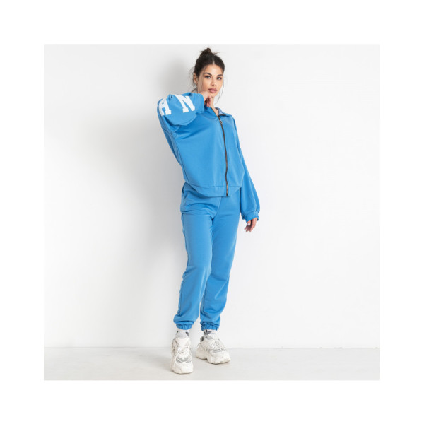 0542-42 блакитний жіночий спортивний костюм (5'TH AVENUE, турецька двонитка, 3 од. розміри норма: 42. 44. 46)