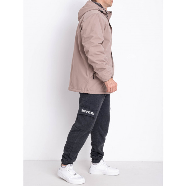 0009-4 бежева чоловіча куртка (водовідштовхувальна, флісова підкладка, 5 од., розміри норма: M. L. XL. 2XL.3XL)