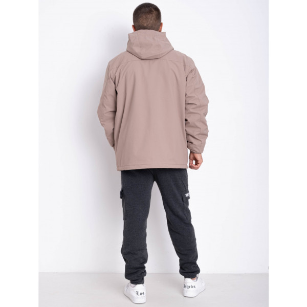 0009-4 бежева чоловіча куртка (водовідштовхувальна, флісова підкладка, 5 од., розміри норма: M. L. XL. 2XL.3XL)