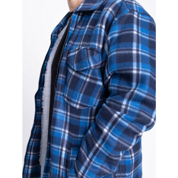 2023-42 блакитна чоловіча сорочка-куртка (хутро, 5 од., розміри норма: M/L. L/XL. XL/2XL. 2XL/3XL. 3XL/4XL)