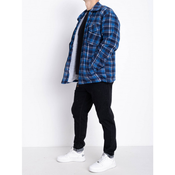 2023-42 блакитна чоловіча сорочка-куртка (хутро, 5 од., розміри норма: M/L. L/XL. XL/2XL. 2XL/3XL. 3XL/4XL)