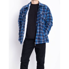 2023-42 блакитна чоловіча сорочка-куртка (хутро, 5 од., розміри норма: M/L. L/XL. XL/2XL. 2XL/3XL. 3XL/4XL)