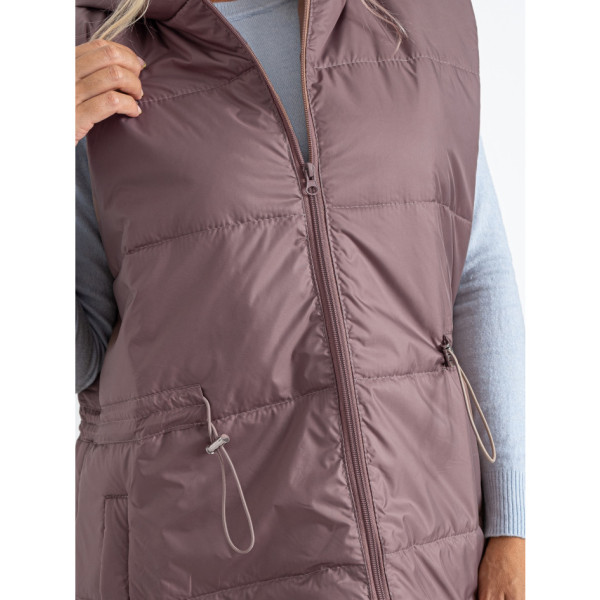 0752-32 бузковий жіночий жилет (5'TH AVENUE, синтепон, з капюшоном, 3 од. розміри батал: 54. 56. 58)