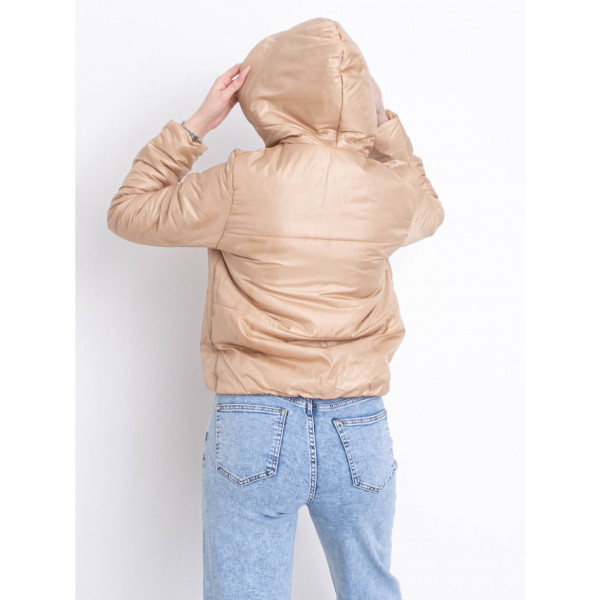 5010-16 БЕЖЕВА куртка-зефірка з капюшоном на синтепоні (3 од. розміри: 42-44.44-46.46-48)
