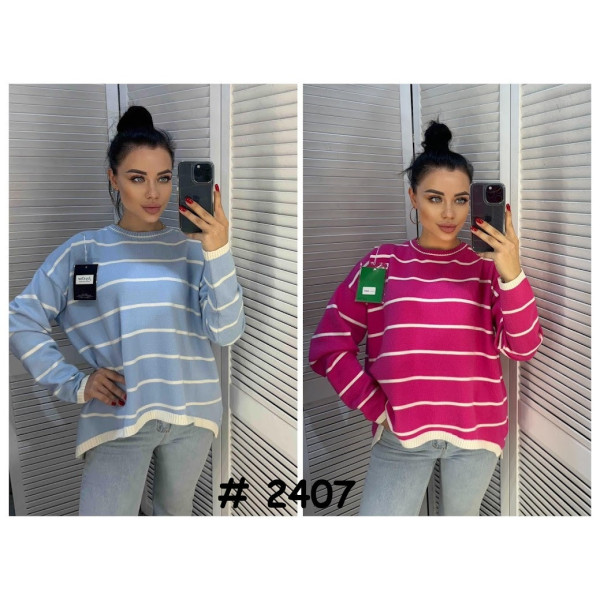 2407* мікс кольорів жіночий светр (6 од., розміри норма-напівбатал: M-XL універсальний) видача наступного дня