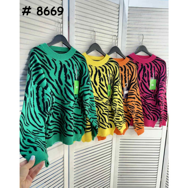 8669* мікс кольорів жіночий светр (6 од., розміри норма-напівбатал: M-XL універсальний) видача наступного дня