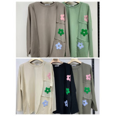 55718* мікс квітів трикотажний жіночий светр (10 од., розміри батал: 3XL-6XL) видача наступного дня