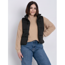 0074-1 чорна жіноча жилетка (5'TH AVENUE, синтепон, 3 од. розміри напівбатал: 48, 50, 52)