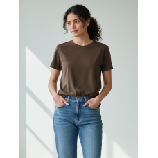 8900-94 коричнева жіноча футболка (турецький бавовна, 4 од., розміри норма: S. S. M. L)
