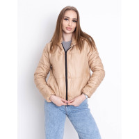 5010-16 БЕЖЕВА куртка-зефірка з капюшоном на синтепоні (3 од. розміри: 42-44.44-46.46-48)