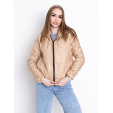 5010-16 БІЖОВА куртка-зефірка з капюшоном на синтепоні (3 од. розміри: 42-44.44-46.46-48)