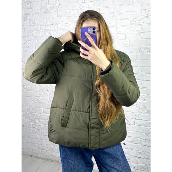 0709-75 хакі жіноча зимова куртка (синтепон, 3 од. розміри норма: M. L. XL)