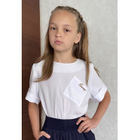 0217 * біла шкільна блузка (софт, 6 од. розміри: 116. 122. 128. 134. 140. 146) видача наступного дня