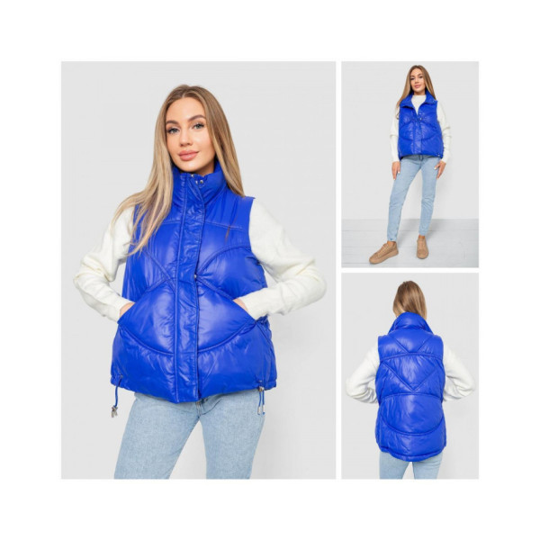0915-2* синяя женская жилетка (синтепон, 5 ед. размеры норма: M. L. XL. 2XL, могут повторяться) выдача на следующий день