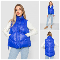 0915-2* синяя женская жилетка (синтепон, 5 ед. размеры норма: M. L. XL. 2XL, могут повторяться) выдача на следующий день