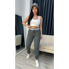 0019-66* темно-сірі жіночі спортивні штани (трикотаж зі стрейчем, 4 од. розміри норма: 38. 40. 42. 44) видача наступного дня