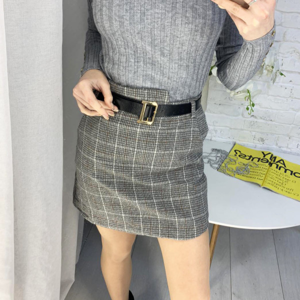 0143-1 ТЕМНО-СІРА спідниця фетрова жіноча (3 од. розміри: S.M.L)