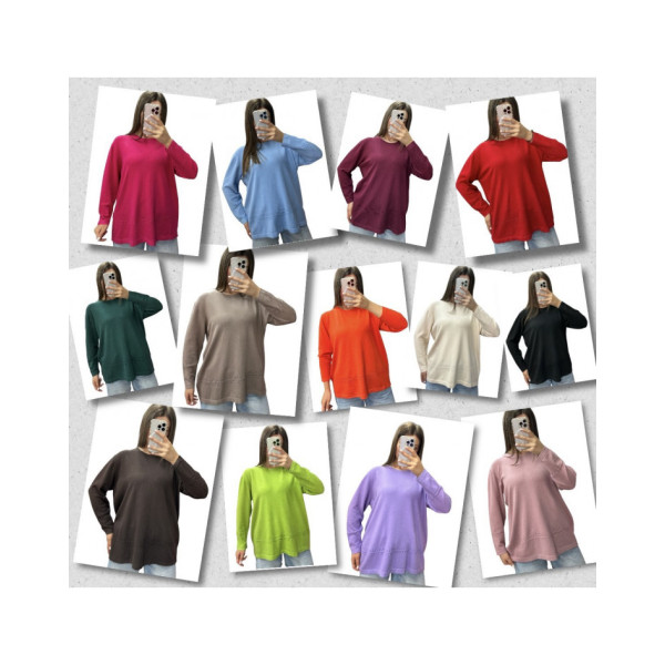 25233-99 * мікс забарвлень жіночий светр (бавовна, кашемір, 6 од. універсальний напівбатальний розмір: 48-54) видача наступного дня