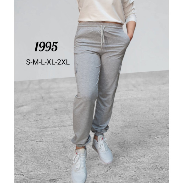 1995-6 * светло-серые женские спортивные штаны (турецкая двунитка, 5 ед. размеры норма: S. M. L. XL. 2XL) выдача на следующий день