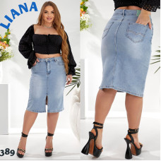 0389* блакитна жіноча спідниця джинсова (стрейчева, 6 од. розміри батал: 31. 32. 33. 34. 36. 38) видача наступного дня