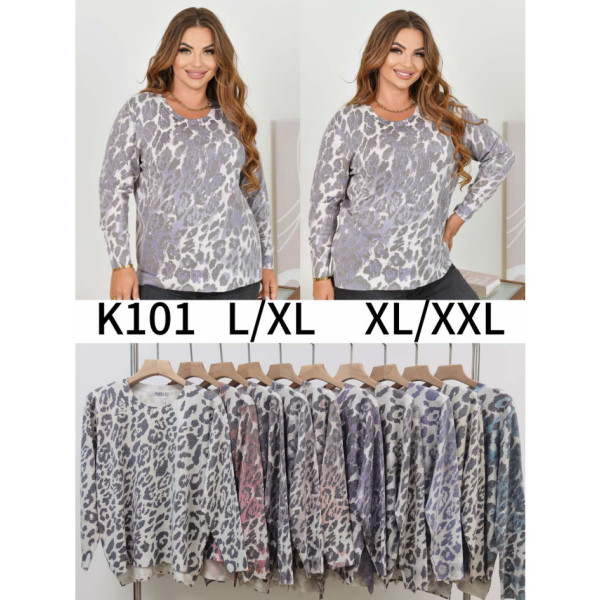 0101 микс цветов женский свитер (5 ед, размеры полубатал: L/XL-XL/2XL)