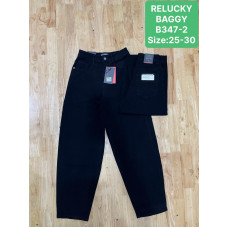 0347-2# чорні жіночі джинси баггі (6 од., розміри норма: 25-30) видача наступного дня