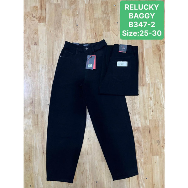 0347-2# чорні жіночі джинси баггі (6 од., розміри норма: 25-30) видача наступного дня