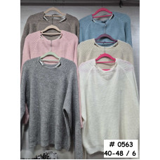 0563* мікс кольорів жіночий светр oversize (6 од., розміри норма: 40-48) видача наступного дня