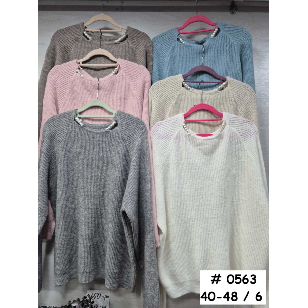0563* мікс кольорів жіночий светр oversize (6 од., розміри норма: 40-48) видача наступного дня