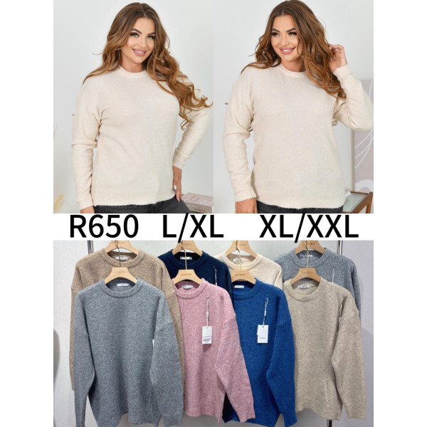 0650 мікс квітів жіночий светр (5 од., розміри напівбатал: L-2XL)