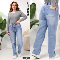 1050# блакитні жіночі стрейчові джинси (6 од., розміри батал: 30-36) видача наступного дня