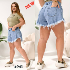 4041# блакитні жіночі шорти, стрейч-коттон (6 од., розміри батал: 31-38) видача наступного дня