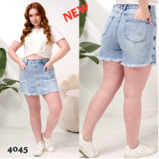 4045# блакитна жіноча спідниця-шорти, стрейч-коттон (6 од., розміри батал: 30-36) видача наступного дня