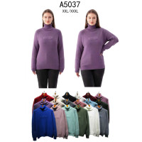 5037 микс цветов женский свитер (Kiss me, 5 ед, размеры батал: 2XL-3XL)