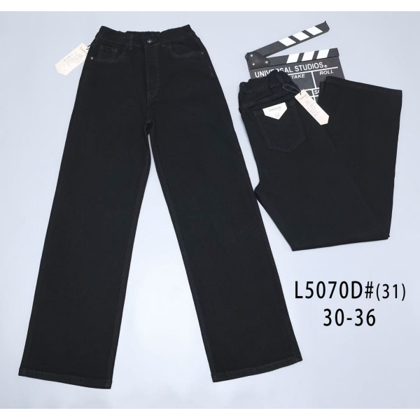 5070-1 # черные женские джинсы (VINDASION, 6 ед, размеры батал: 30-36) выдача на следующий день