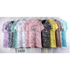 6619# мікс кольорів жіноча футболка (10 од., розміри напівбатал/батал: L-3XL універсальний) видача наступного дня