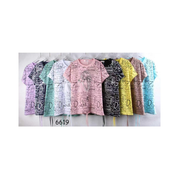 6619# микс цветов женская футболка (10 ед, размеры полубатал/батал: L-3XL универсальный) выдача на следующий день