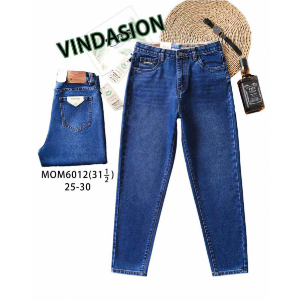 6012 # синие женские джинсы мом (VINDASION, 6 ед. размеры норма: 25-30) выдача на следующий день