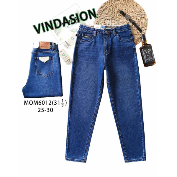 6012 # синие женские джинсы мом (VINDASION, 6 ед. размеры норма: 25-30) выдача на следующий день