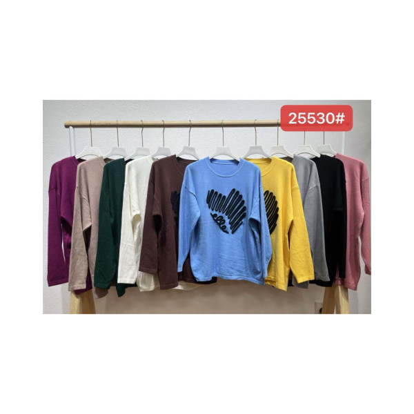 25530# мікс кольорів жіночий светр (6 од., розміри напівбатал: 48-54) видача наступного дня