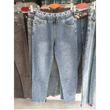 0247-2 # сині жіночі стрейчові джинси з камінням (6 од., розміри батал: 32-42) видача наступного дня