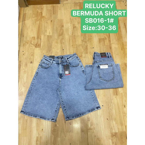 0016# голубые женские джинсовые шорты relucky (стрейч-коттон, 6 ед, размеры батал: 30-36) выдача на следующий день Relucky