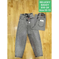 0016-2# серые детские джинсы relucky (стрейч-коттон, 6 ед, размеры детские: 10-15) выдача на следующий день Джинсы