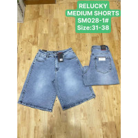 0028# голубые женские джинсовые шорты relucky (стрейч-коттон, 6 ед, размеры батал: 31-38) выдача на следующий день Relucky