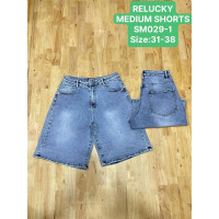 0029# голубые женские джинсовые шорты relucky (стрейч-коттон, 6 ед, размеры батал: 31-38) выдача на следующий день Relucky