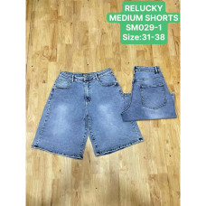 0029# голубые женские джинсовые шорты relucky (стрейч-коттон, 6 ед, размеры батал: 31-38) выдача на следующий день Relucky