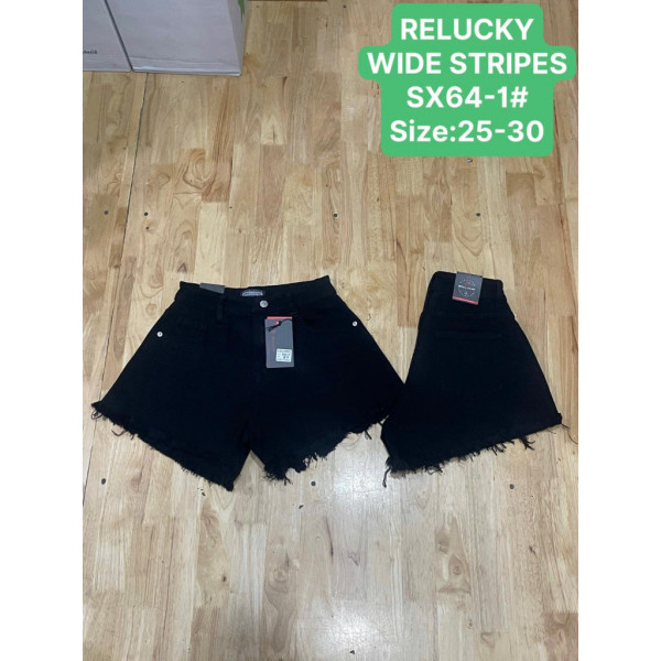 0064# черыне женские джинсовые шорты (Relucky, 6 ед, размеры норма: 25-30) выдача на следующий день Relucky