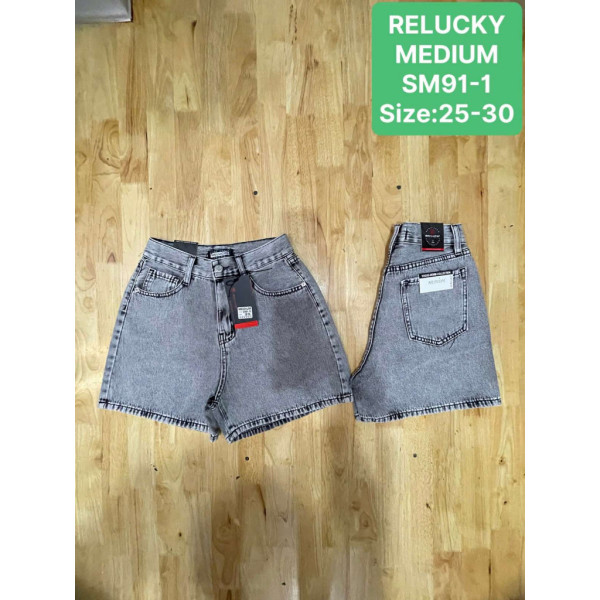 0091# серые женские джинсовые шорты (Relucky, 6 ед, размеры норма: 25-30) выдача на следующий день Relucky